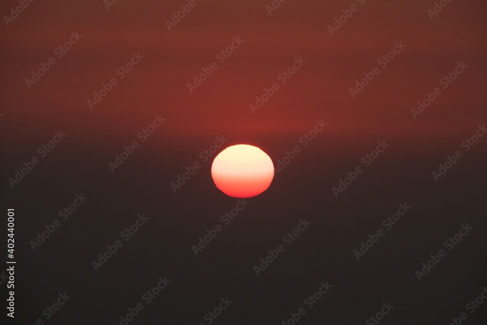 orange sun during sunset close up