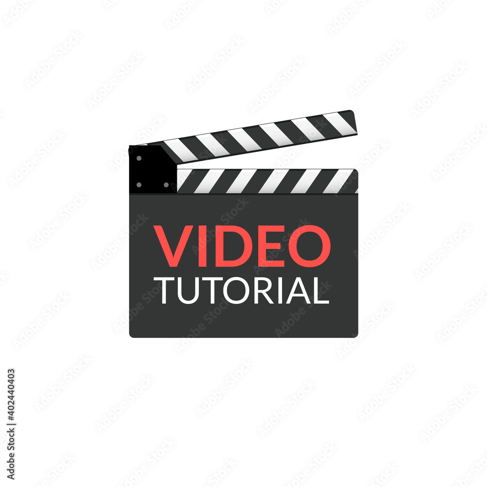 Obraz premium Video tutorial lesson flat icon. Watch video tutorial training media online icon