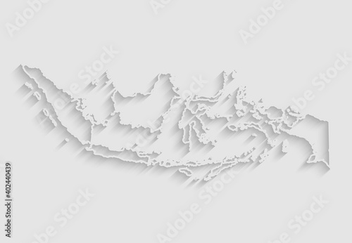 Indonesia map, Asia country map vector template