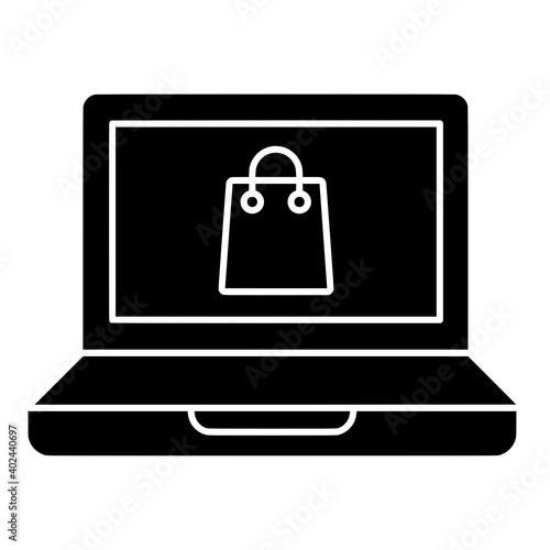 Einkauf Warenkorb Laptop Icon