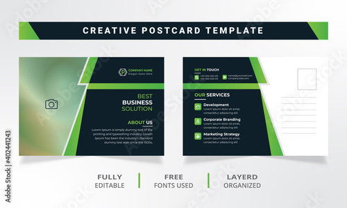 Business modern postcard template design
