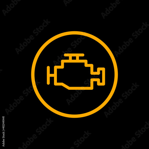 Engine car check icon. Car vector dashboard engine silhouette alert symbol