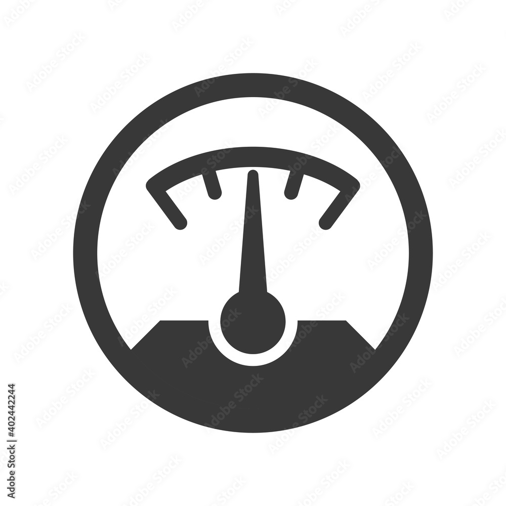 Meter bold black silhouette icon isolated on white. Manometer, tachometer pictogram. Meter bold black silhouette icon isolated on white. Manometer, tachometer pictogram.