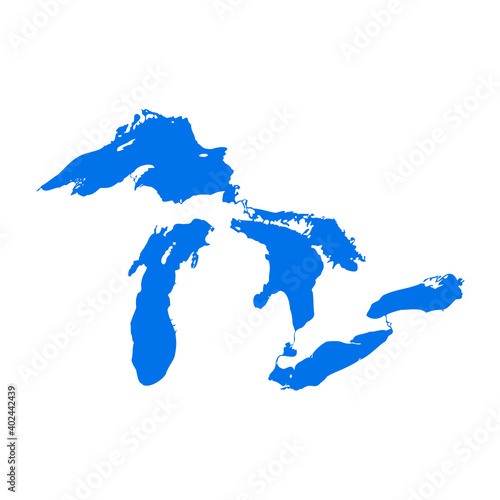 Great lakes map michigan superior vector silhouette abstract illustration map