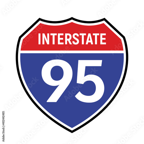 Canvas Print 95 route sign icon