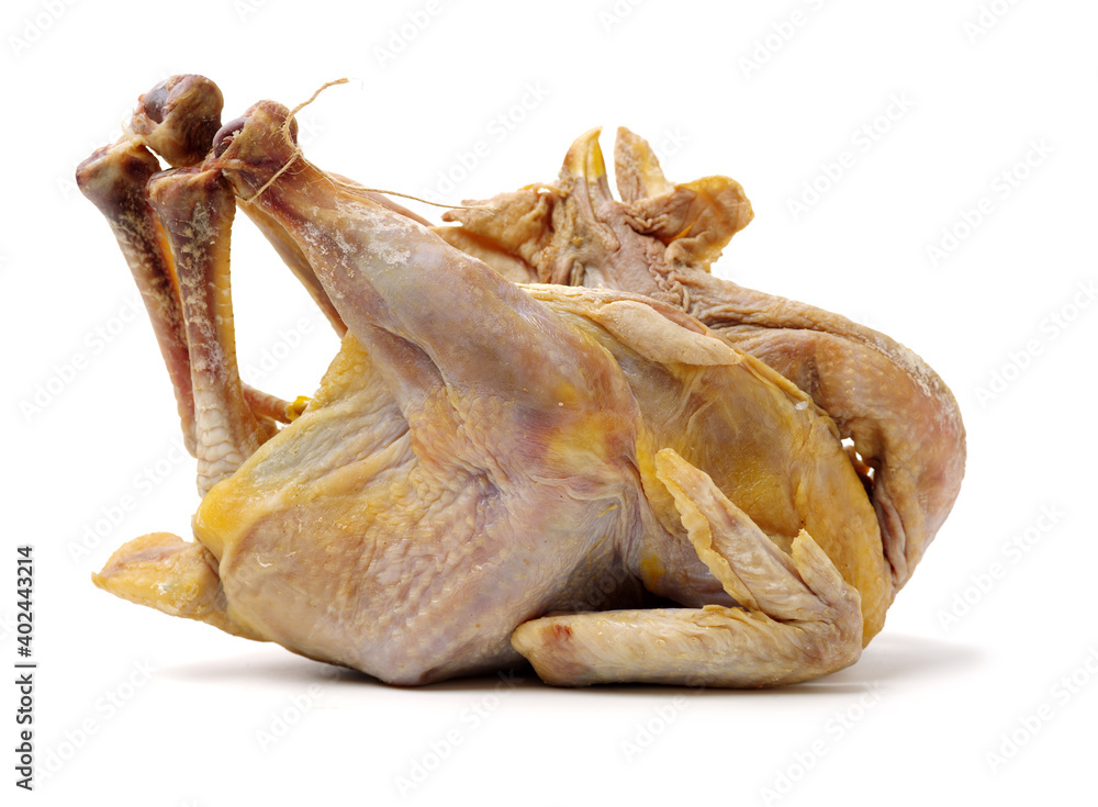 Salted chicken on white background Salted chicken on white background