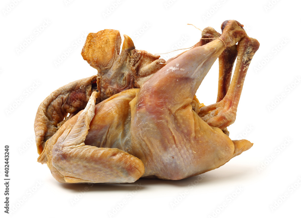 Salted chicken on white background Salted chicken on white background