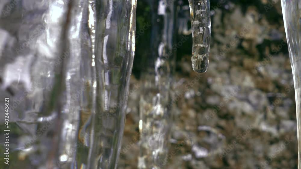 Melting ice formations in spring sun Melting ice formations in spring sun