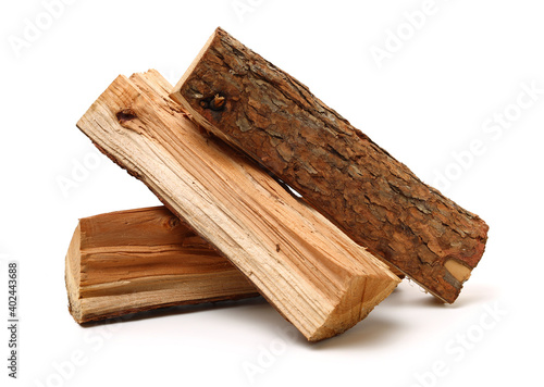 Canvas-taulu Pile of firewood isolated on a white background