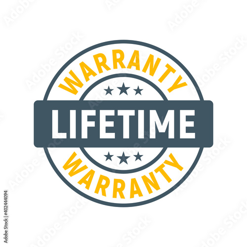 Lifetime warranty limited stamp round tag. Warranty extended guarantee icon