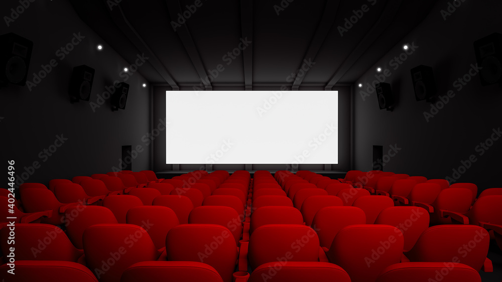 Movie screen mockup inside a movie theater