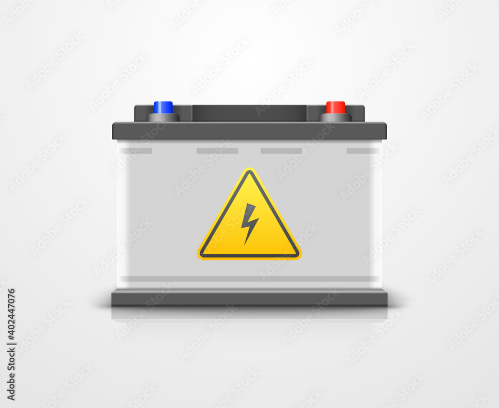 Car battery realistic icon. Electric accumulator charger. Battery power  vehicle energy generator car Stock Vector | Adobe Stock