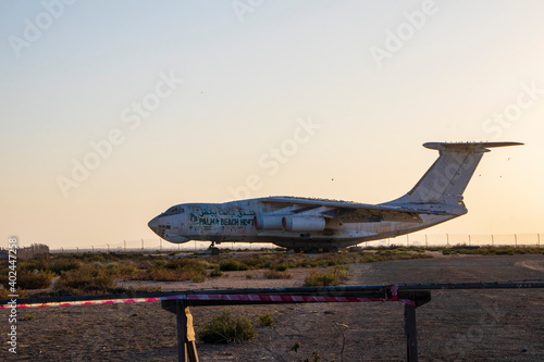 Abandoned IL76 airplan in emirate of Umm Al Quain, believed to be used by notorious arms dealer Viktor Bout for smuggle the arms. UAE photo