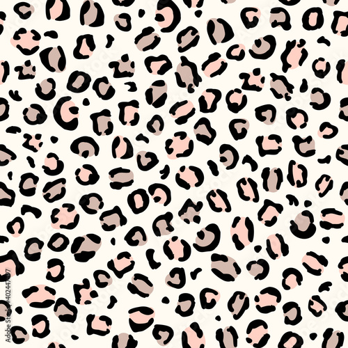Leopard seamless print pattern animal vector skin texture, leopard or jaguar pattern