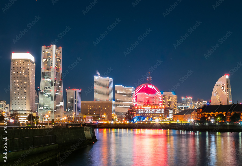 Naklejka premium 横浜ベイエリア 夜景