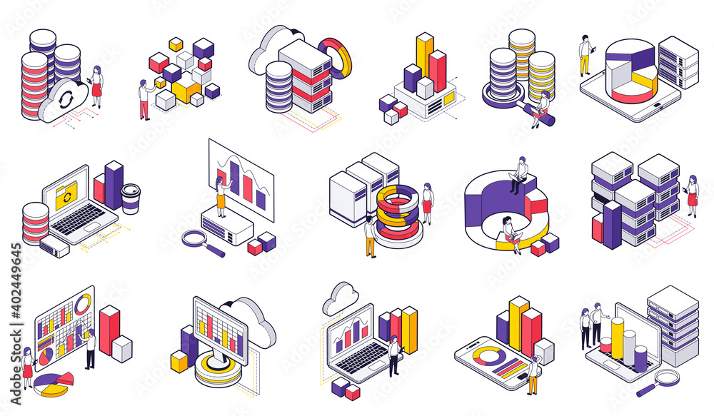 Big Data Isometric Set Big Data Isometric Set