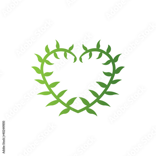Eco Friendly Heart logo design. To be used for eco vegan herbal healthcare organic nature care concept design