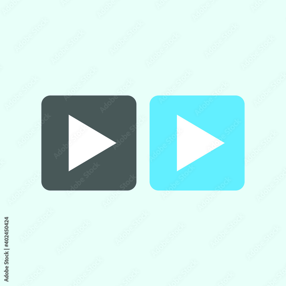 Play button icon in trendy flat style isolated on grey background. Play symbol for your web site design, logo, app, UI. Vector illustration, EPS10. Play button icon in trendy flat style isolated on grey background. Play symbol for your web site design, logo, app, UI. Vector illustration, EPS10.