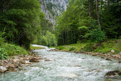 Der wilde Fluss in den Bergen