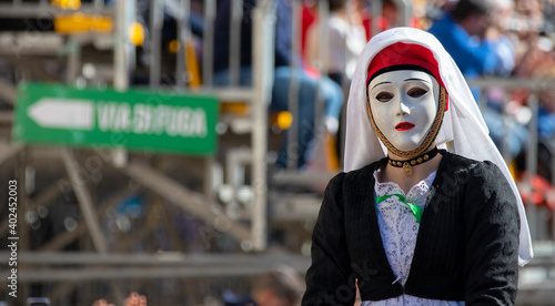 Traditional mask of the horse Sartiglia race in Sardinia
 photo