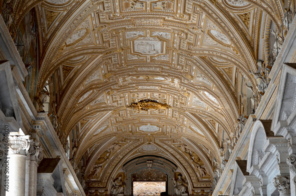 Ceiling in the Entrance Gallery of a Basilica in Rome