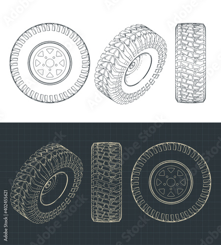 SUV wheel drawings