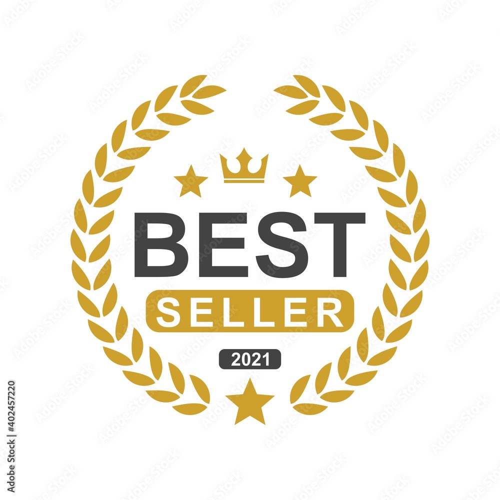 Vetor de Best seller badge icon, Best seller award logo isolated, vector  Illustration do Stock