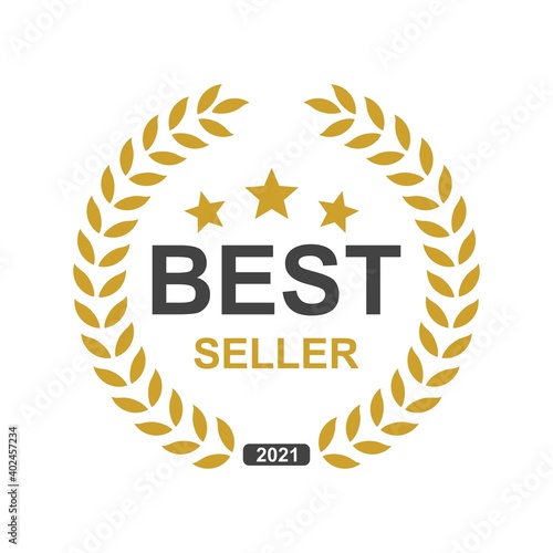 Best seller badge icon, Best seller award logo isolated, vector Illustration