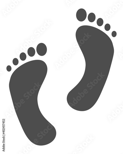 Barefoot footprint icon symbol. Foot image. © Ben