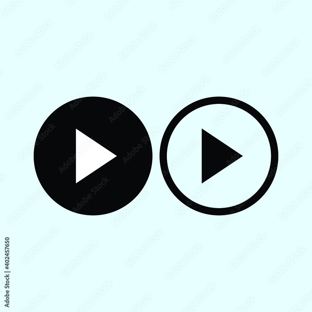 Play button icon in trendy flat style isolated on grey background. Play symbol for your web site design, logo, app, UI. Vector illustration, EPS10. Play button icon in trendy flat style isolated on grey background. Play symbol for your web site design, logo, app, UI. Vector illustration, EPS10.