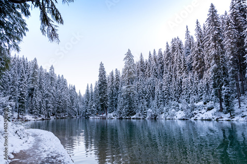 Lake Prags - first snow in a winter wonderland