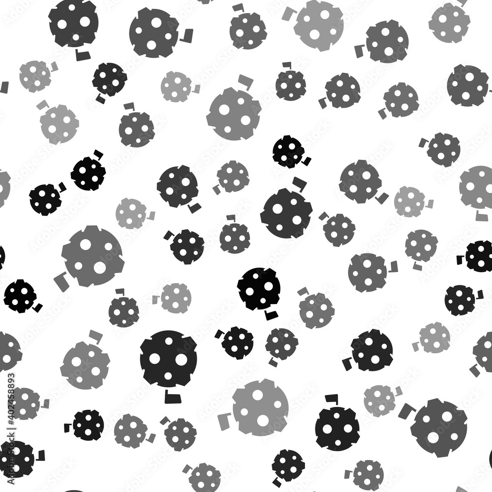 Black Moon with flag icon isolated seamless pattern on white background. Vector. Black Moon with flag icon isolated seamless pattern on white background. Vector.