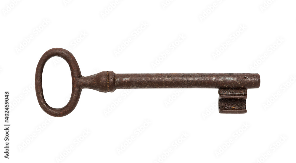 Old key isolated on white, including clipping path Old key isolated on white, including clipping path