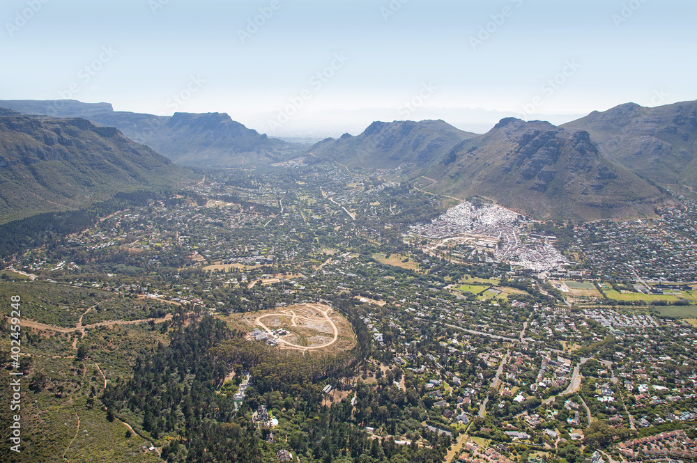 Cape Town, Western Cape, South Africa - 12.22.2020: Aerial photo of Hout Bay