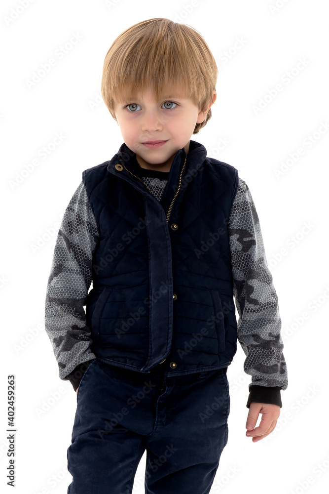 Portrait of little boy in casual outfit Portrait of little boy in casual outfit