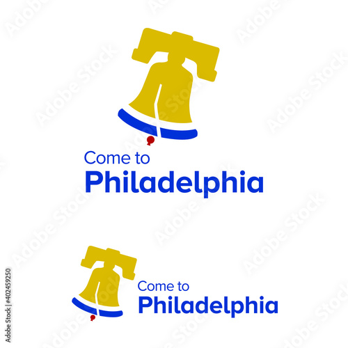 come to philadelphia liberty bell vector illustration