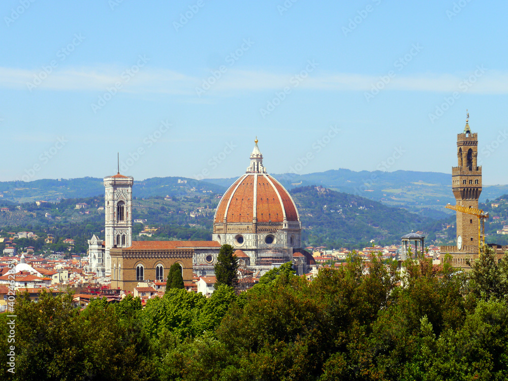 Stadtpanorama von Florenz mit der berühmten Kathedrale 