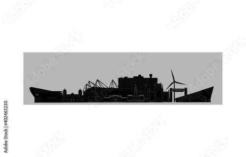 City of Hull with iconic building making the shape of a boat.