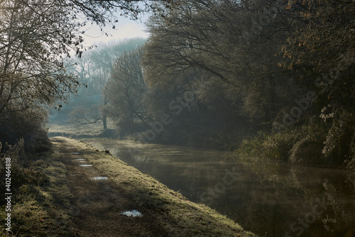 Frosty morning along the Kennet  and Avon Canal near Bath in Somerset.  © JeremyRichards
