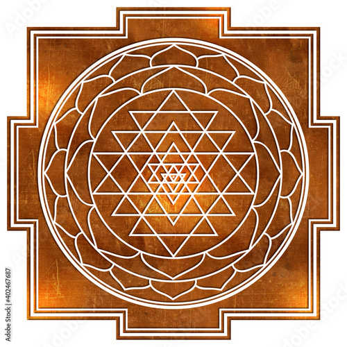 Fototapeta sriyantra shakti hold support geometry hinduism tantrism