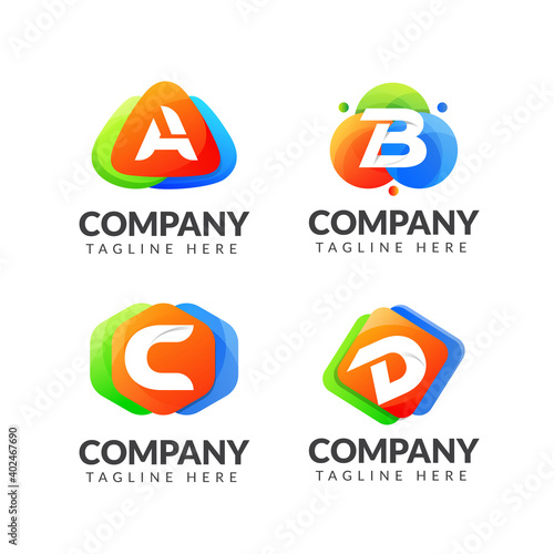 Set of letter logo collection with colorful shape for business Free Download Set of letter logo collection with colorful shape for business - GFXLoad