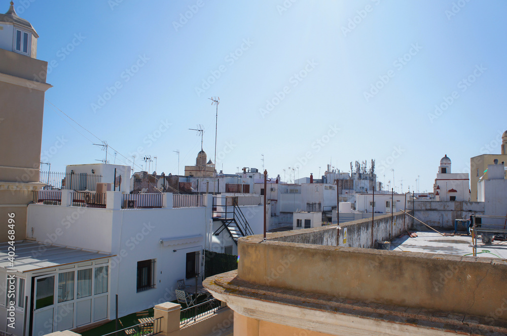 White rooftops of Cadiz, Andalusia, Spain