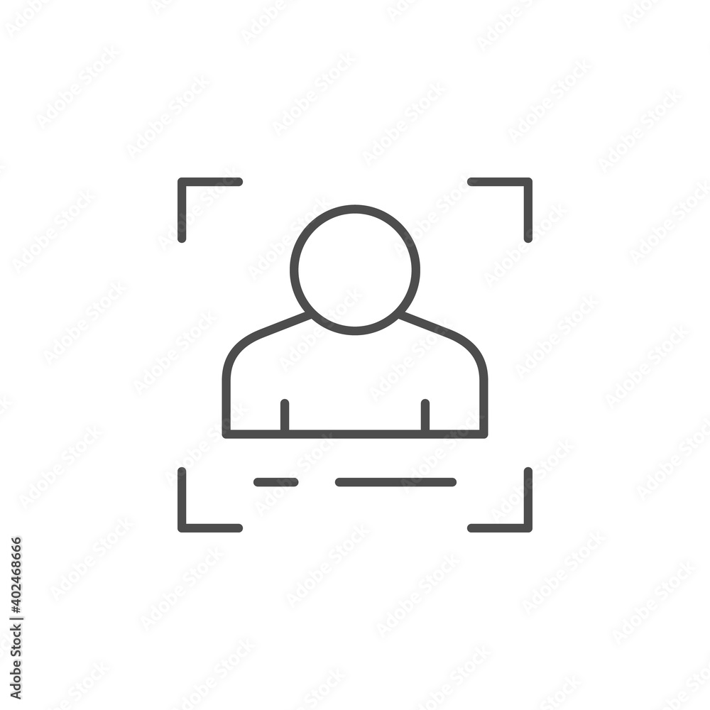 Person identification line outline icon Person identification line outline icon