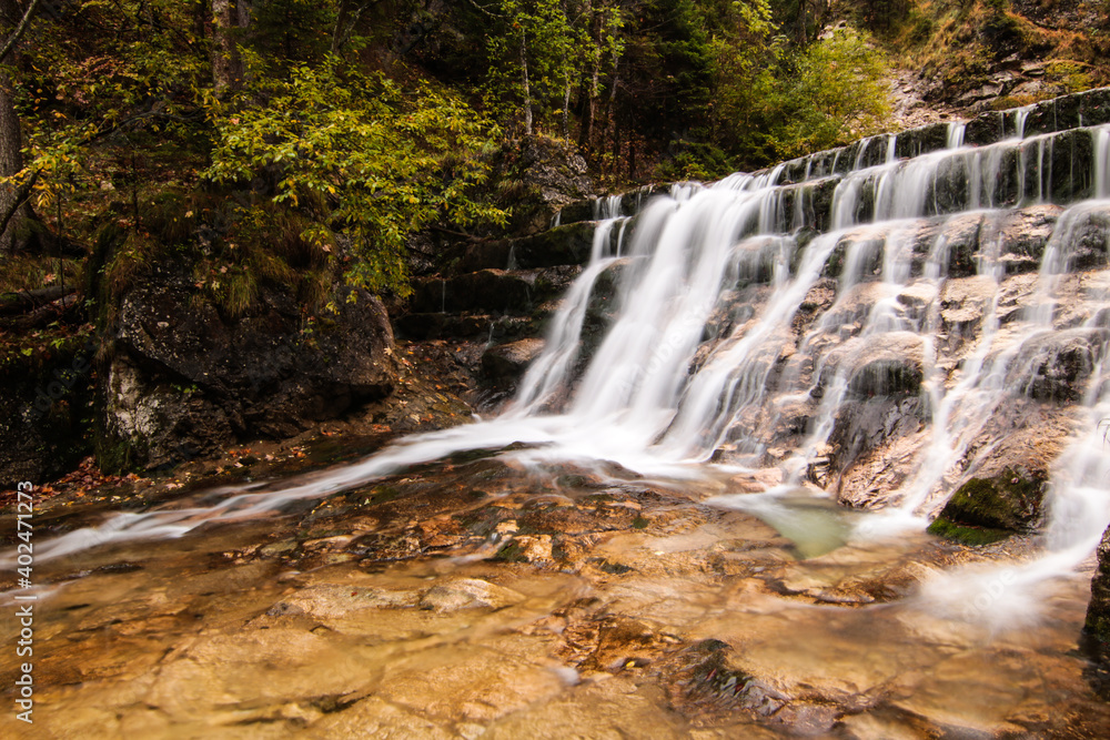 Fototapeta premium clearr waterfall in motion at autumn Germany nature