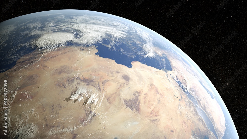 Earth from space close up