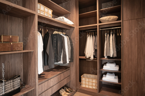wardrobe with clothes © Thongden_studio