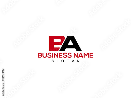 BA Letter Logo, ba logo image vector for business