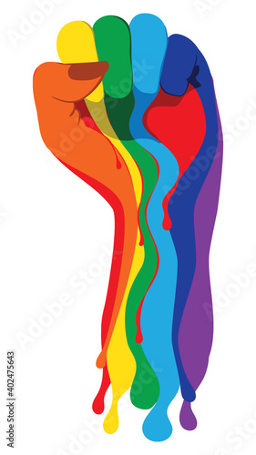 Rainbow clenched fist