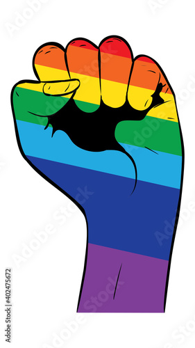 Rainbow clenched fist
