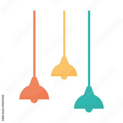 bundle of chandeliers on a white background